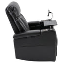 Premium Power Recliner & Storage Arms, Cupholders, Swivel Tray Table And Cell Phone Stand - Black by HouseOfZazla