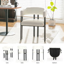 Modern Dining Upholstered Barrel Chair With Curved Back And Armrests by HouseOfZazla