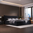 Upholstered Platform Bed With Special Shaped Headboard by HouseOfZazla