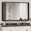 Rectangular Bathroom Mirror Square Angle Metal Frame Wall Mounted Hanging Plates Wall Mount Mirror For Bathroom (Horizontal & Vertical) by Unique Piece Furniture