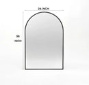 24x36 Inch Black Metal Framed Arched Bathroom Mirror by HouseOfZazla