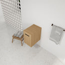 Floating Bathroom Vanity Single Door Base Cabinet, Wall Mounted Storage - Light Oak