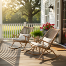Matched Set of 2 Iron Rocking Chairs with Maple Finish