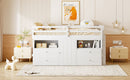 Loft Bed With 4 Drawers, Underneath Cabinet And Shelves by HouseOfZazla