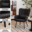 Modern Accent Arm Chair High Back With Metal Legs And Soft Padded