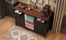 K&K 53.2" Farmhouse Fridge Cabinet with Power Outlet