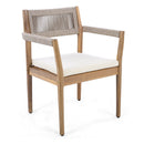 Patio Set Outdoor Acacia Wood Furniture Sets - Braided Dining Chairs and Patio Dining Table