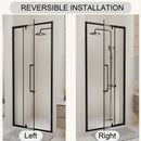 Semi Frameless Pivot Hinged Shower Door, Reversible Design by HouseOfZazla