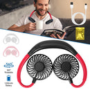 Neck Hanging Fan Hand Free Portable Aromatherapy USB Fans 360¡Rotatable Rechargeable Dual Cooling Fans w/Color Changing Led