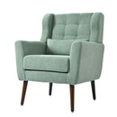 Modern Accent Chair, Teddy Fabric Living Room Chairs Comfy Reading Chair, Mid Century Accent Chair, Lounge Arm Chairs Armchair For Living Room Bedroom - Light Green by HouseOfZazla