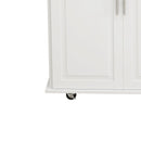 Kitchen Island Cart With 2 Door Cabinet, 3 Drawers, Spice Rack & Towel Rack - White by HouseOfZazla