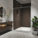 50-54"W x 74"H Pivot Shower Door with 5/16" Tempered Glass - Brushed Nickel Finish by HouseOfZazla