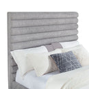 Queen Bed With Textured, And Tufted Headboard - Gray by HouseOfZazla