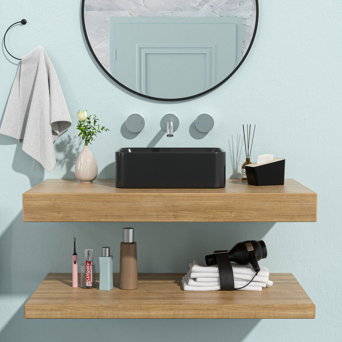 Sleek Ceramic Rectangular Vessel Bathroom Sink, photo 8 of 17