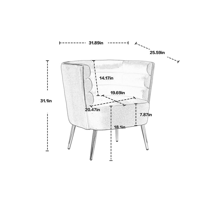 Accent Chair, leisure single chair with Golden feet