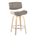 Lombardi - Mid Century Modern Fixed Height Counter Stool With Swivel With Round Footrest (Set of 2) by HouseOfZazla