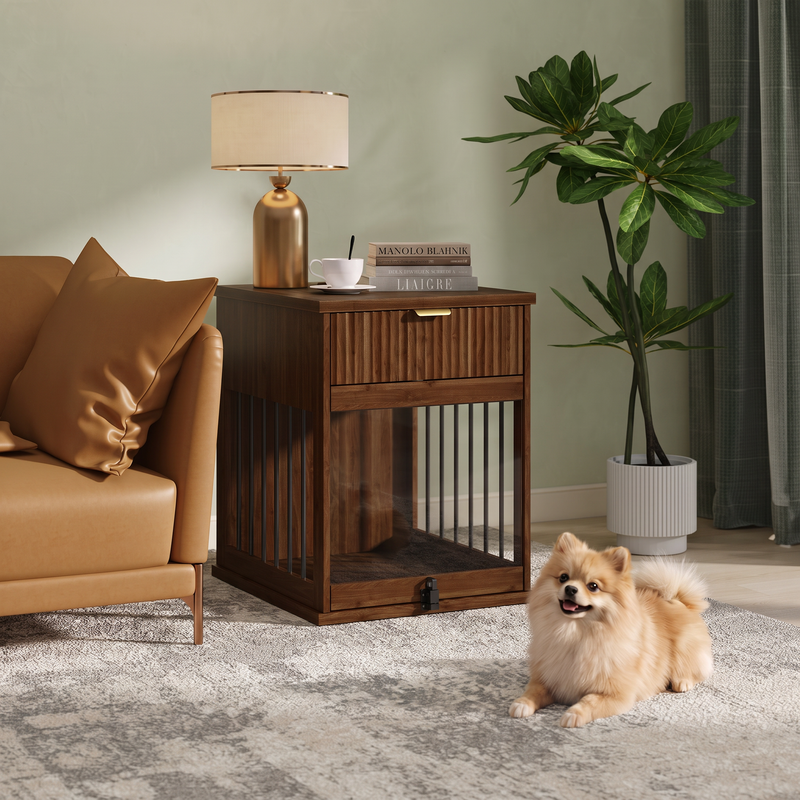 Dog Crate End Table with Charging Station and Storage, photo 5 of 10