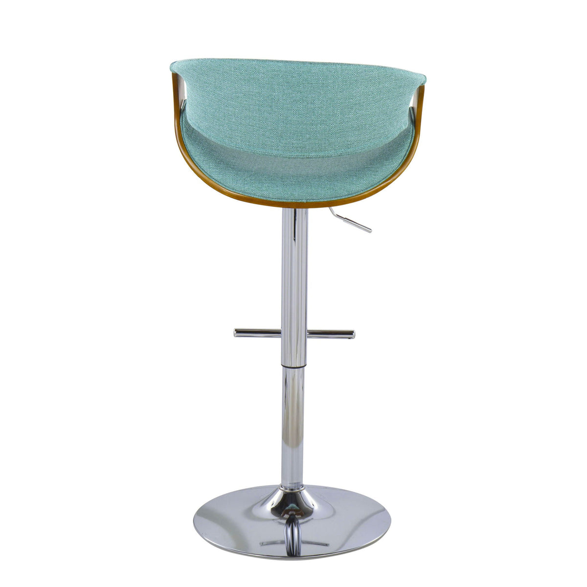 Curvo - Mid Century Modern Adjustable Barstool With Swivel With Straight T Footrest, photo 9 of 25