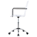Clear Office Chair With Caster Wheels Futuristic Design, Adjustable Height - Clear