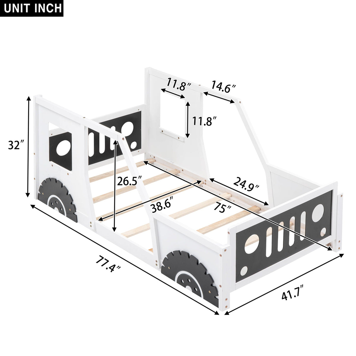 Classic Car Shaped Platform Bed With Wheels, photo 11 of 28