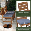 U_STYLE Farmhouse 5-Piece Outdoor Patio Dining Set with Adjustable Legs by HouseOfZazla