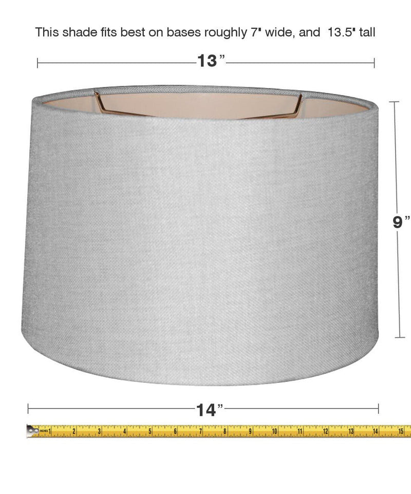 14"W x 9"H Khaki Burlap Drum Shade