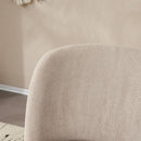 Modern Low Back Accent Chair, Upholstered Armless Living Room Chairs, Round Pine Wood Feet, for Small Living Spaces, Living Room, Bedroom, Balcony, Office, Reading Nook, Khaki