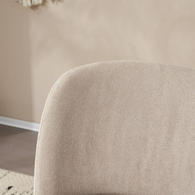 Modern Low Back Accent Chair, Upholstered Armless Living Room Chairs, Round Pine Wood Feet, for Small Living Spaces, Living Room, Bedroom, Balcony, Office, Reading Nook, Khaki