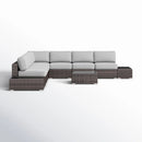 Wicker Sectional Seating Group With Cushions by Unique Piece Furniture
