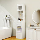 70.87" H Tall Bathroom Storage Cabinet with 1 Door and 2 Drawers by HouseOfZazla