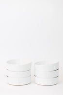 Sonnet Stoneware Bowl - Matte White/Glossy White - Set of 6