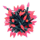 35 C6 Pink LED Christmas Lights, 4" Spacing