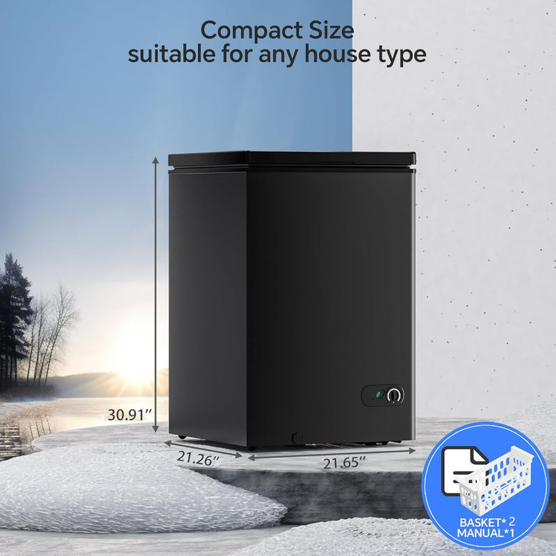 3.5 Cubic Feet Chest Freezer with 2 Removable Baskets D5897H