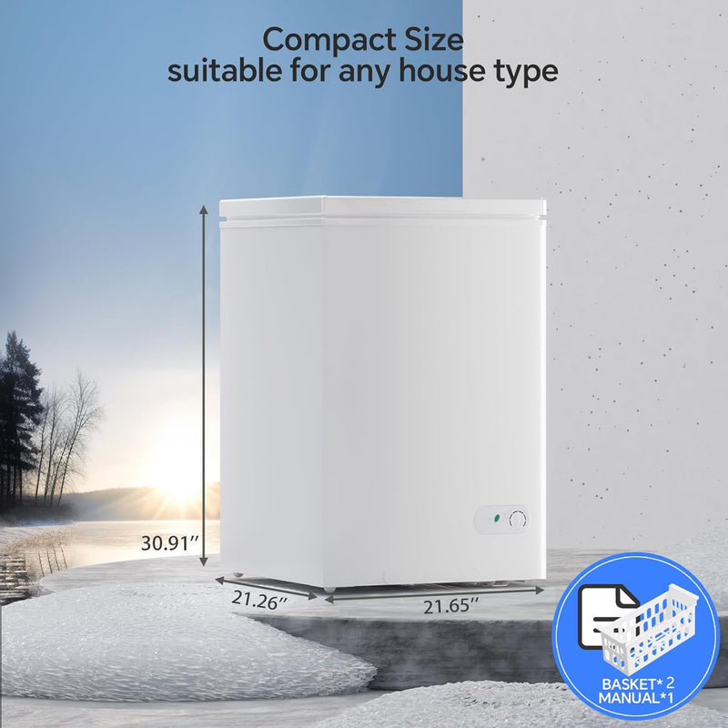 3.5 Cubic Feet Chest Freezer with 2 Removable Baskets D5897H