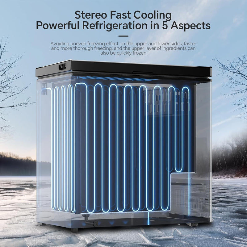 3.5 Cubic Feet Chest Freezer with 2 Removable Baskets D5897H