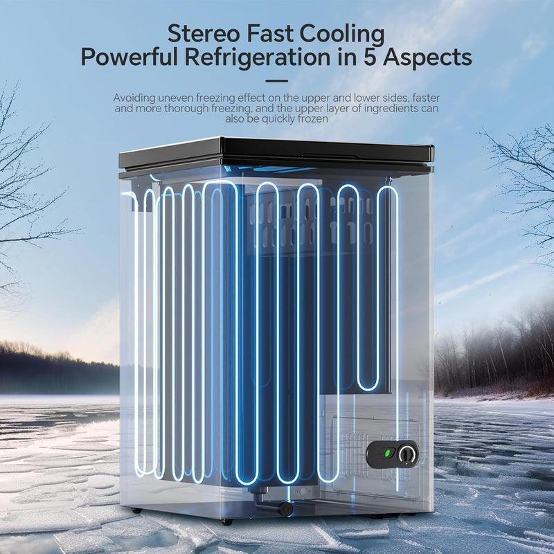 3.5 Cubic Feet Chest Freezer with 2 Removable Baskets D5897H