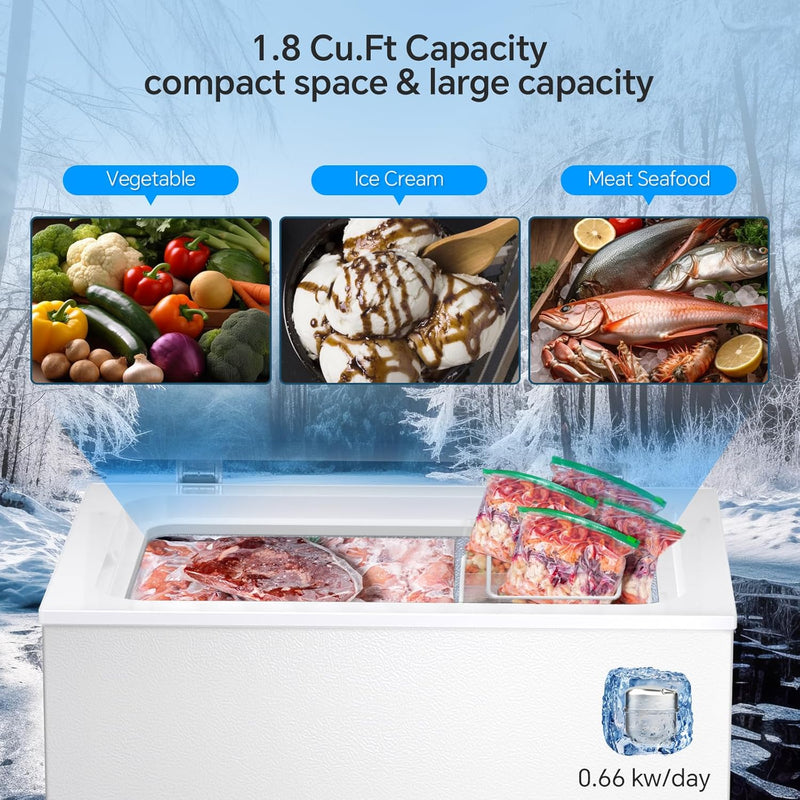 3.5 Cubic Feet Chest Freezer with 2 Removable Baskets D5897H