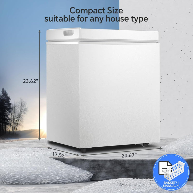 3.5 Cubic Feet Chest Freezer with 2 Removable Baskets D5897H