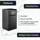 35-Gallon Wood Trash Can With Swing Door & Tray Shelf [No Trash Bin] (SAK62940)
