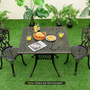 35.4 Inch Aluminum Patio Square Dining Table with Umbrella Hole-Bronze by LJGDeals