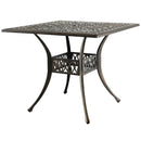 35.4 Inch Aluminum Patio Square Dining Table with Umbrella Hole-Bronze by LJGDeals