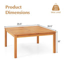 35.5 Inches Patio Solid Acacia Wood Coffee Table Side Table by LJGDeals