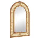 35.5 Inches x 23.5 Inches Rattan Wall Mounted Decorative Mirror with Wooden Frame-Natural by LJGDeals
