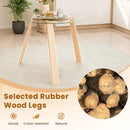 36 Inches Round Glass Dining Table for 4 with Rubber Wood Frame by LJGDeals