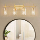 Jasper Black & Gold Clear Glass 4-Light Bathroom Vanity Light