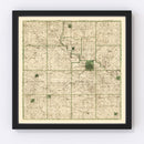 Vintage Map of Marshall County, Iowa 1896