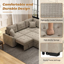 L-Shape Sofa Bed Pull-Out Sleeper Sofa With Wheels, USB Ports, Power Sockets For Living Room by HouseOfZazla