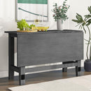 Farmhouse Wood Extendable Dining Table with Drop Leaf for Small Places, Gray