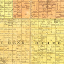 Vintage Map of Spink County, South Dakota 1899
