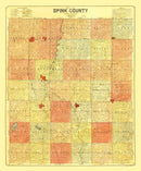 Vintage Map of Spink County, South Dakota 1899